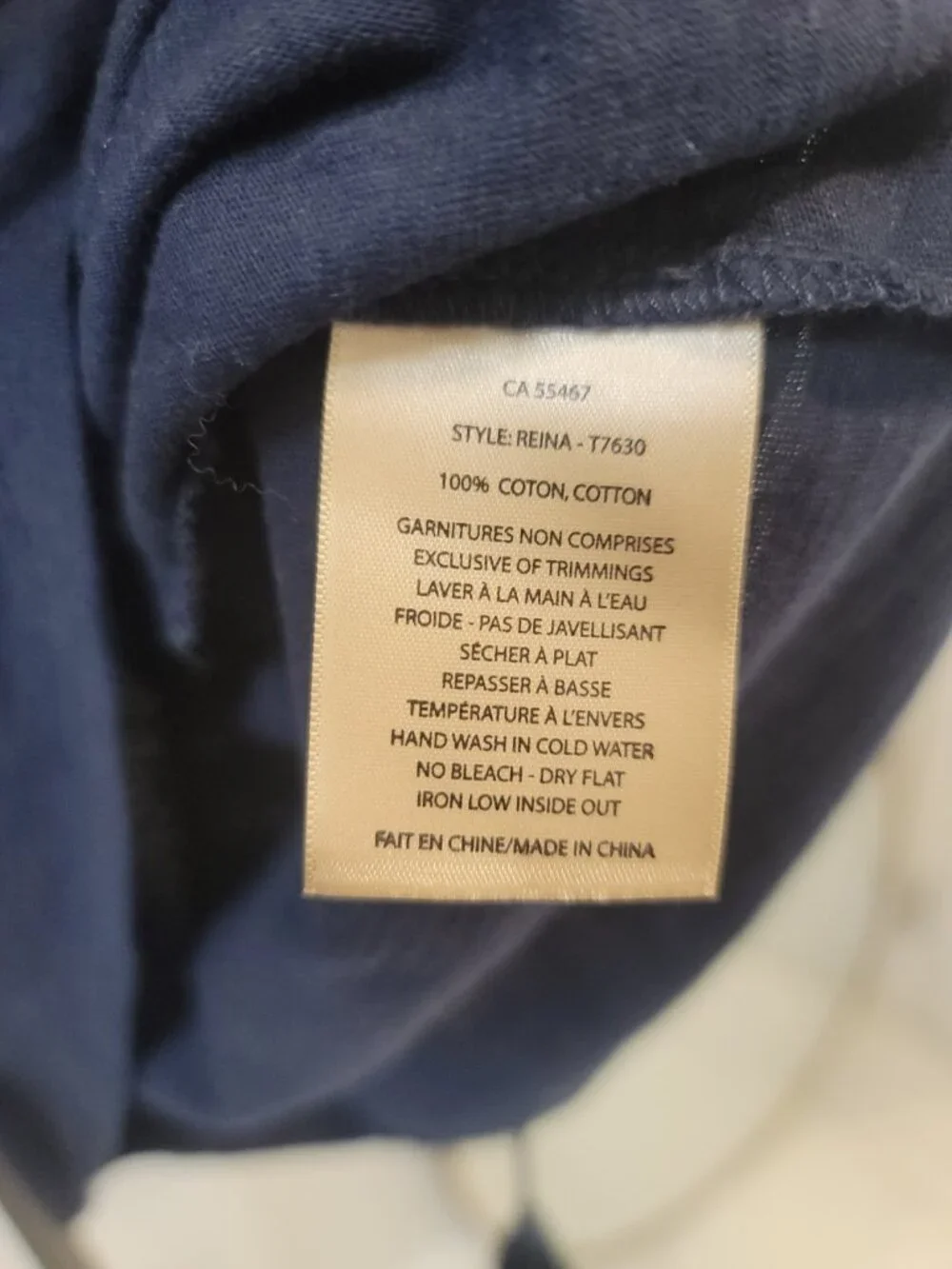 MELISSA NEPTON Navy Blue Emily Blouse Top Small - Picture 5 of 6